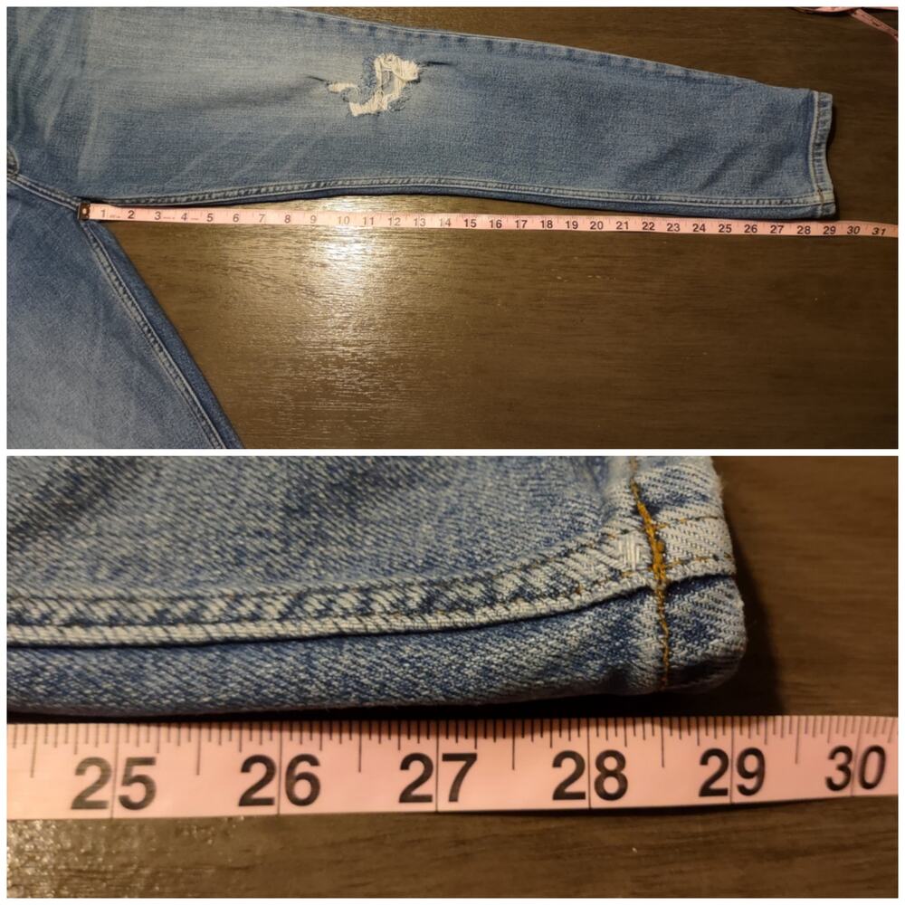 RE/DONE Ultra High Rise Jeans Fade Away Destroyed Size 31 - Picture 7 of 16